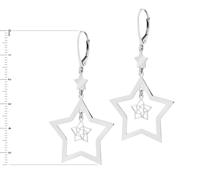 Rhodium Plated Silver Dangling Earring