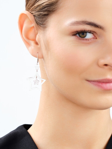 Rhodium Plated Silver Dangling Earring 