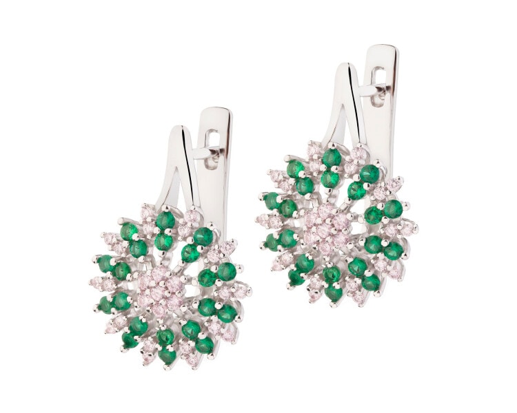 Rhodium Plated Silver Earrings with Cubic Zirconia