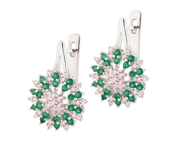 Rhodium Plated Silver Earrings with Cubic Zirconia