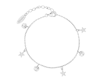 Rhodium Plated Silver Bracelet with Cubic Zirconia