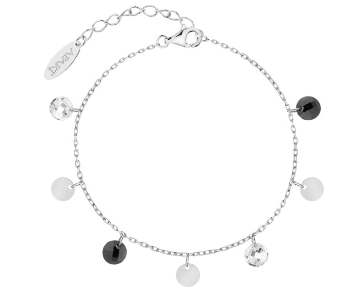 Rhodium Plated Silver Bracelet with Cubic Zirconia