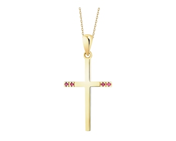 14 K Yellow Gold Pendant with Synthetic Ruby