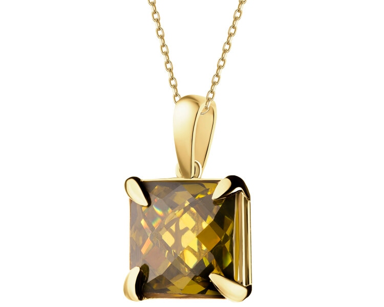 14 K Yellow Gold Pendant with Cubic Zirconia