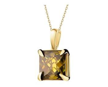 14 K Yellow Gold Pendant with Cubic Zirconia