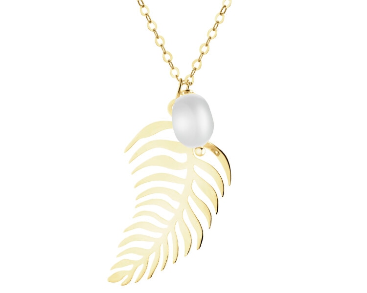 9 K Yellow Gold Necklace with Pearl