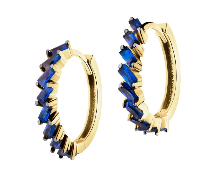 333 Yellow Gold/Black Rhodium Hoop Earring 