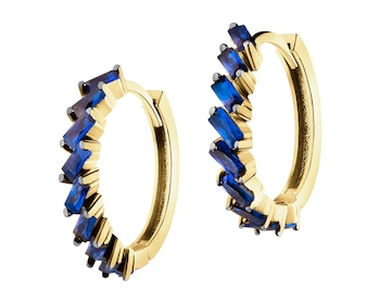 333 Yellow Gold/Black Rhodium Hoop Earring 