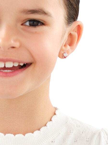 Kolczyki srebrne z emalią - święty Mikołaj