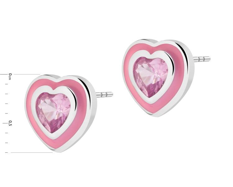 Rhodium Plated Silver Earrings with Cubic Zirconia