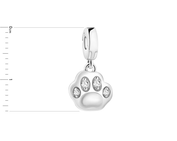 Rhodium Plated Silver Pendant with Cubic Zirconia