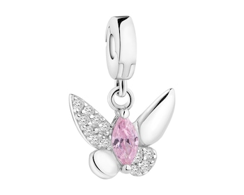 Rhodium Plated Silver Pendant with Cubic Zirconia