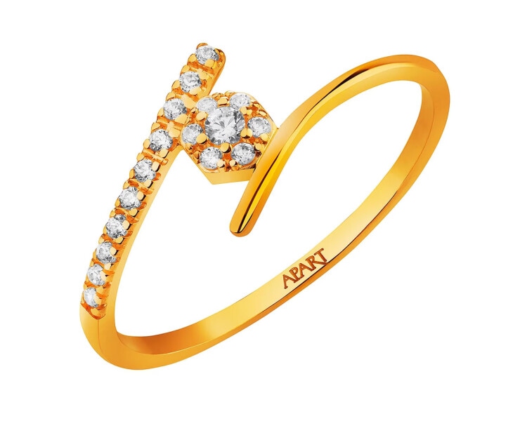 8 K Yellow Gold Ring with Cubic Zirconia