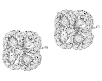 Rhodium Plated Silver Earrings with Cubic Zirconia