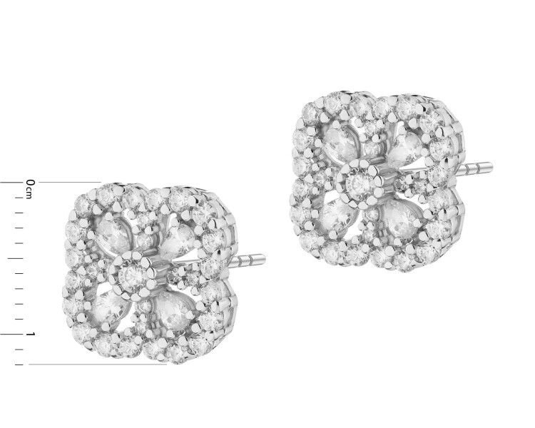Rhodium Plated Silver Earrings with Cubic Zirconia