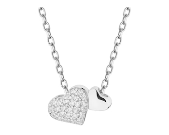 Rhodium Plated Silver Necklace with Cubic Zirconia