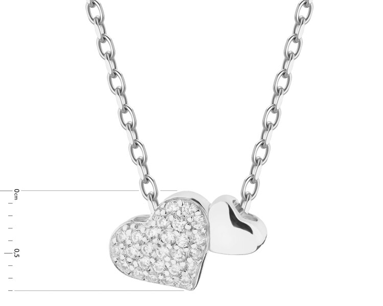 Rhodium Plated Silver Necklace with Cubic Zirconia