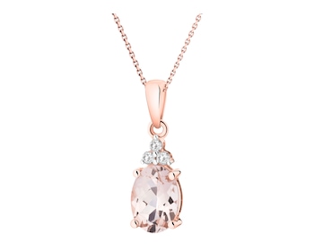 14 K Rhodium Plated Rose Gold Pendant  - fineness 14 K