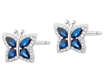 Rhodium Plated Silver Earrings with Cubic Zirconia