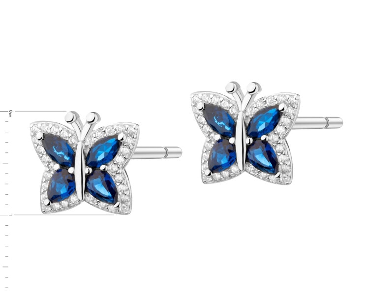 Rhodium Plated Silver Earrings with Cubic Zirconia