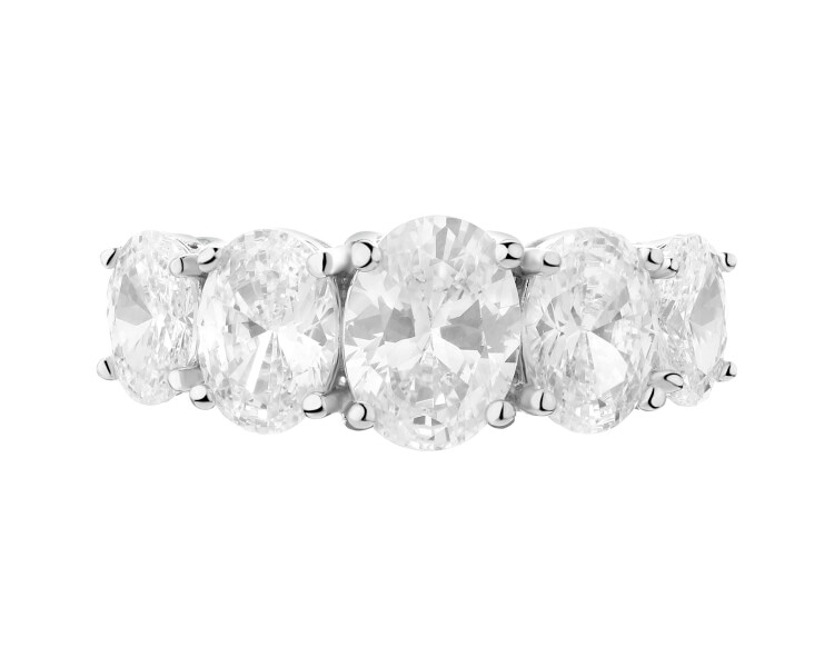 Rhodium Plated Silver Ring with Cubic Zirconia