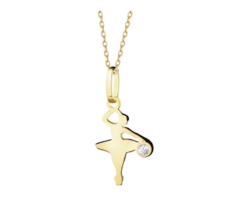 8 K Yellow Gold Pendant with Cubic Zirconia