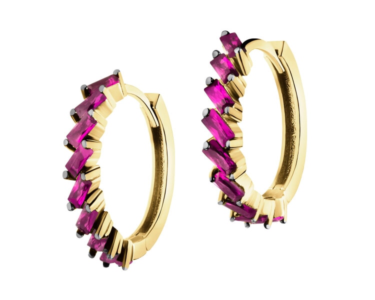 333 Yellow Gold/Black Rhodium Hoop Earring 