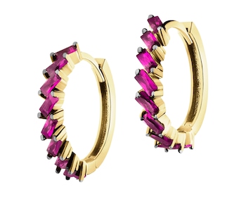 333 Yellow Gold/Black Rhodium Hoop Earring 