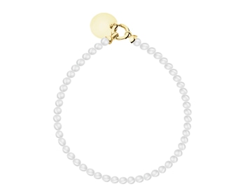 9 K Yellow Gold Bracelet with Pearl