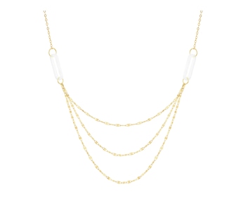 9 K Yellow Gold Necklace with Mother Of Pearl