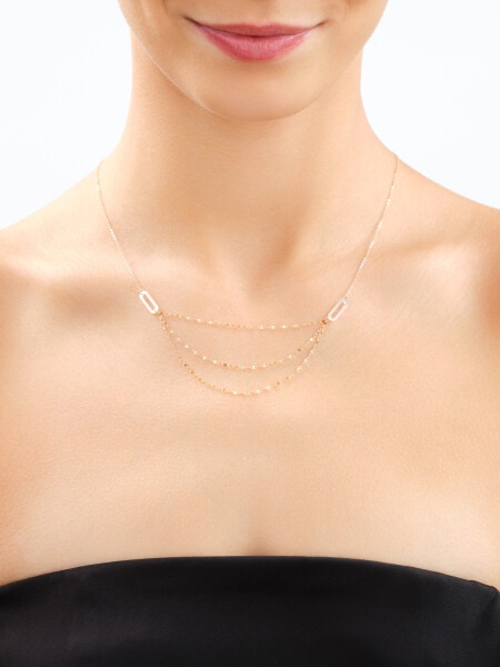 9 K Yellow Gold Necklace with Mother Of Pearl