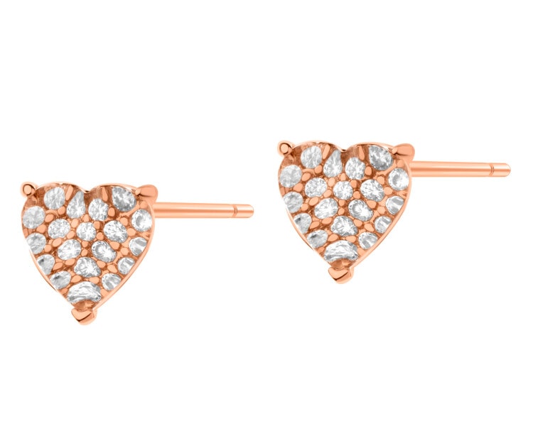 Gold-Plated Brass Earrings with Cubic Zirconia