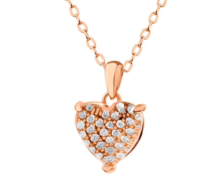 Gold-Plated Brass Necklace with Cubic Zirconia