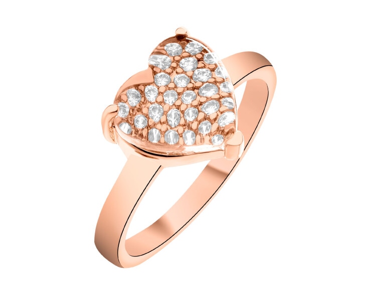 Gold-Plated Brass Ring with Cubic Zirconia