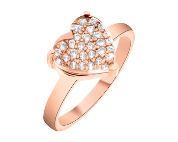 Gold-Plated Brass Ring with Cubic Zirconia