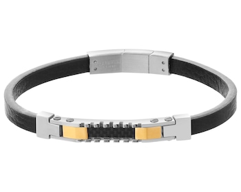 Stainless Steel, Leather Bracelet 