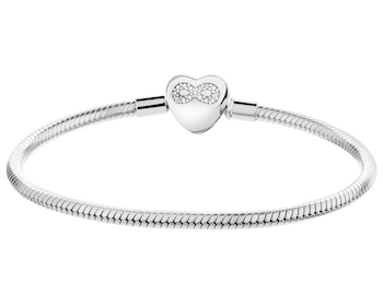 Rhodium Plated Silver Bracelet with Cubic Zirconia