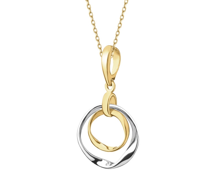 Rhodium-Plated Silver, Gold-Plated Silver Pendant 