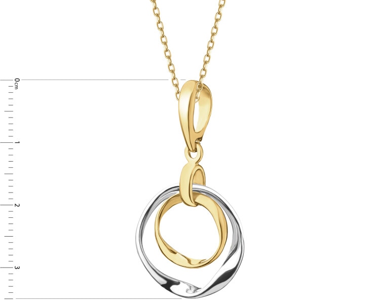 Rhodium-Plated Silver, Gold-Plated Silver Pendant 