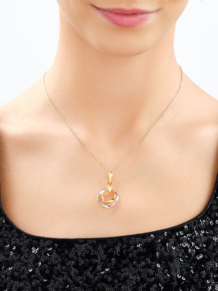 Rhodium-Plated Silver, Gold-Plated Silver Pendant 