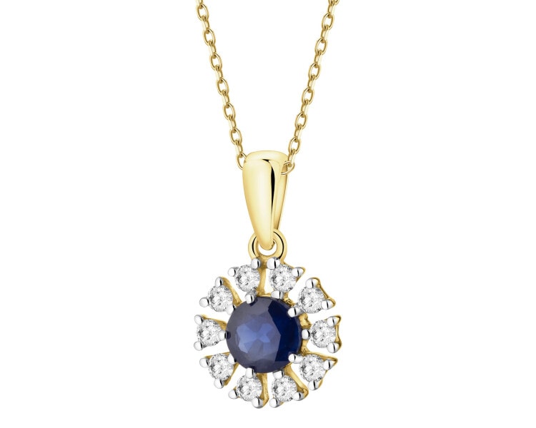 14 K Rhodium-Plated Yellow Gold Pendant  - fineness 14 K