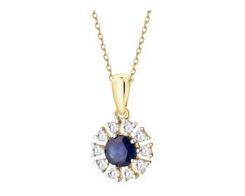 14 K Rhodium-Plated Yellow Gold Pendant  - fineness 14 K