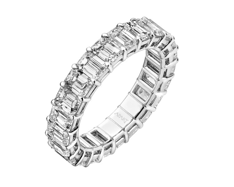 18 K Rhodium-Plated White Gold Eternity with Diamonds - 5,72 ct - fineness 18 K