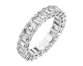 18 K Rhodium-Plated White Gold Eternity with Diamonds - 5,72 ct - fineness 18 K