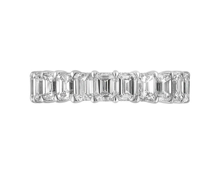 Pierścionek z białego złota z diamentami - Eternity - 5,72 ct - próba 750