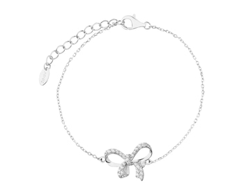 Rhodium Plated Silver Bracelet with Cubic Zirconia