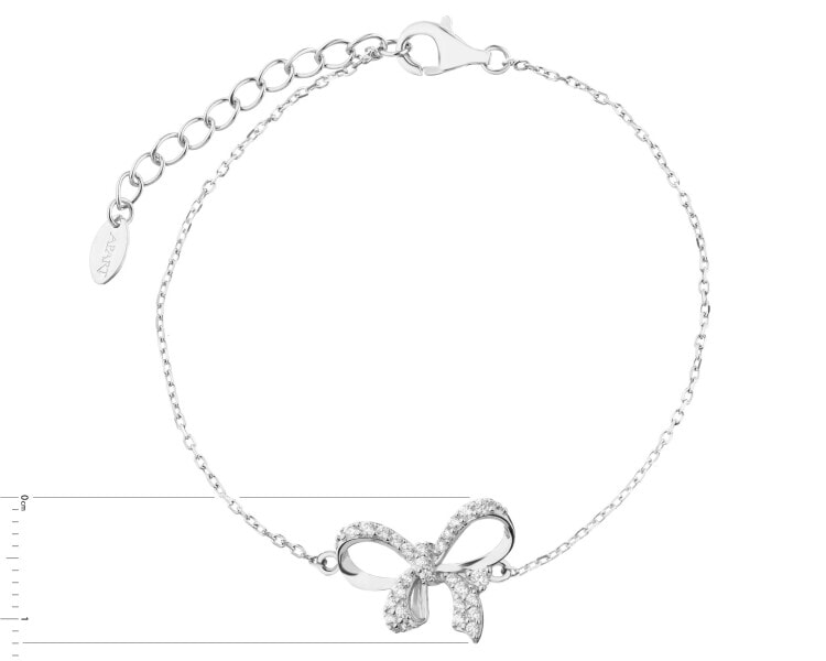 Rhodium Plated Silver Bracelet with Cubic Zirconia