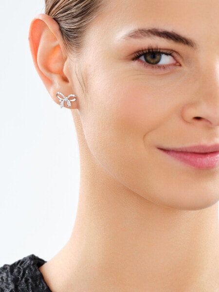 Rhodium Plated Silver Earrings with Cubic Zirconia