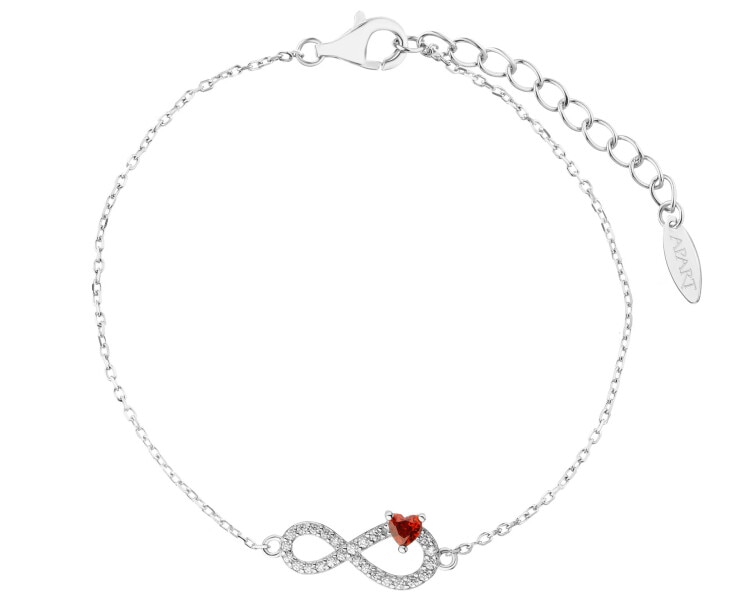 Rhodium Plated Silver Bracelet with Cubic Zirconia