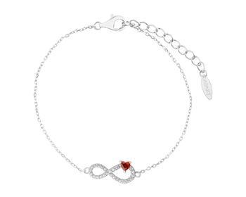 Rhodium Plated Silver Bracelet with Cubic Zirconia